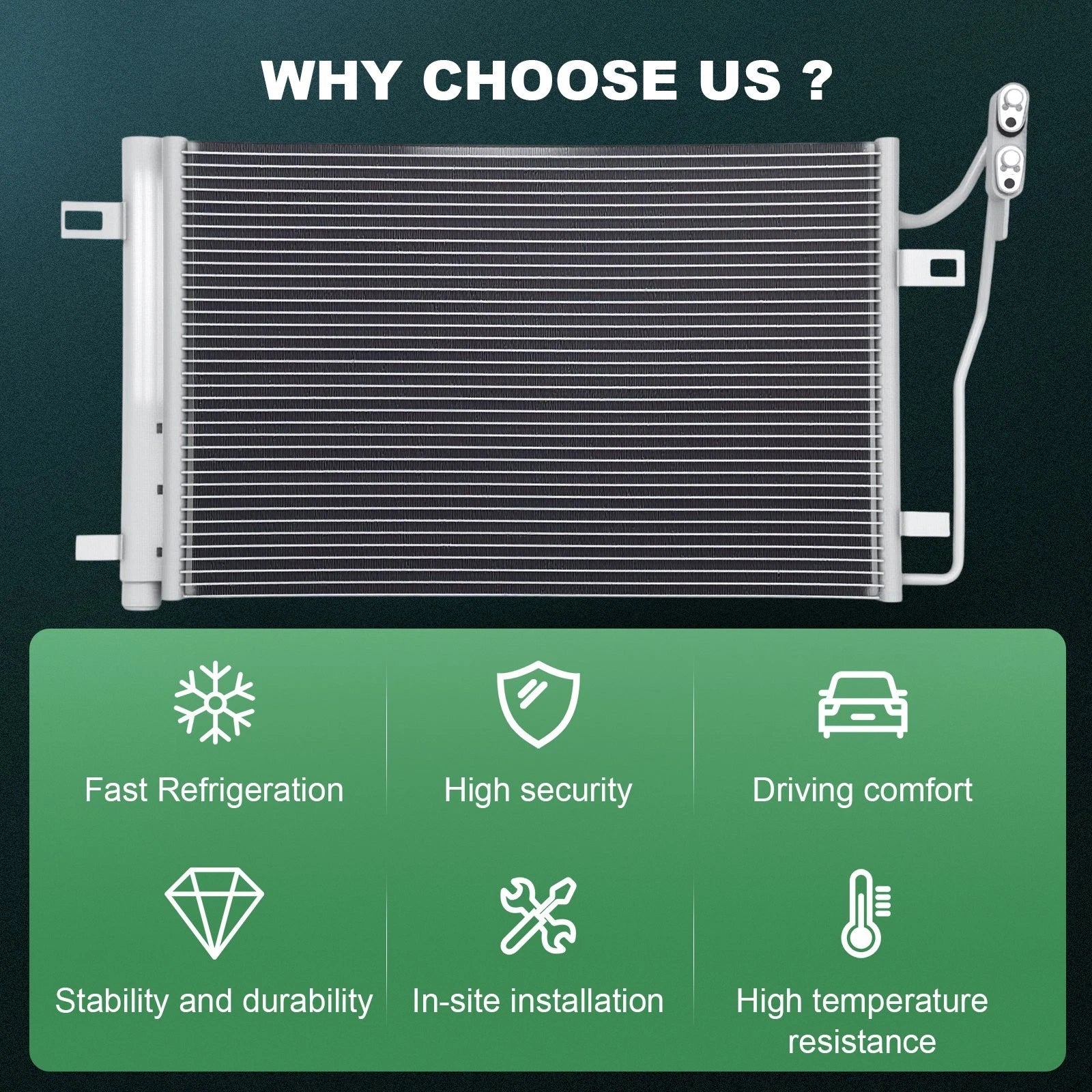 AC Condenser for Ford Fusion, Lincoln MKZ, Mercury Milan (2010–2012)