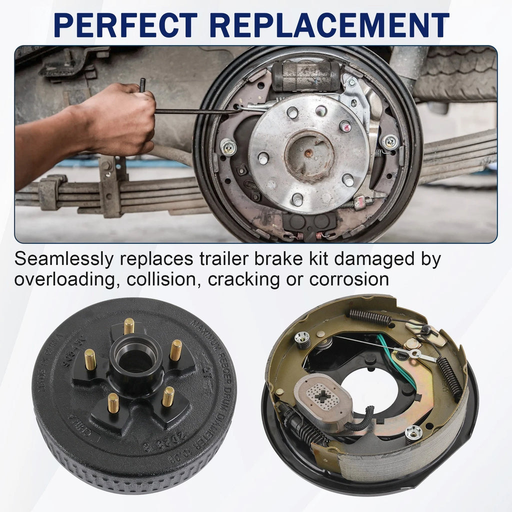 Electric Trailer Brake Hub Drum Kit for 3500 lbs (10" x 2-1/4")