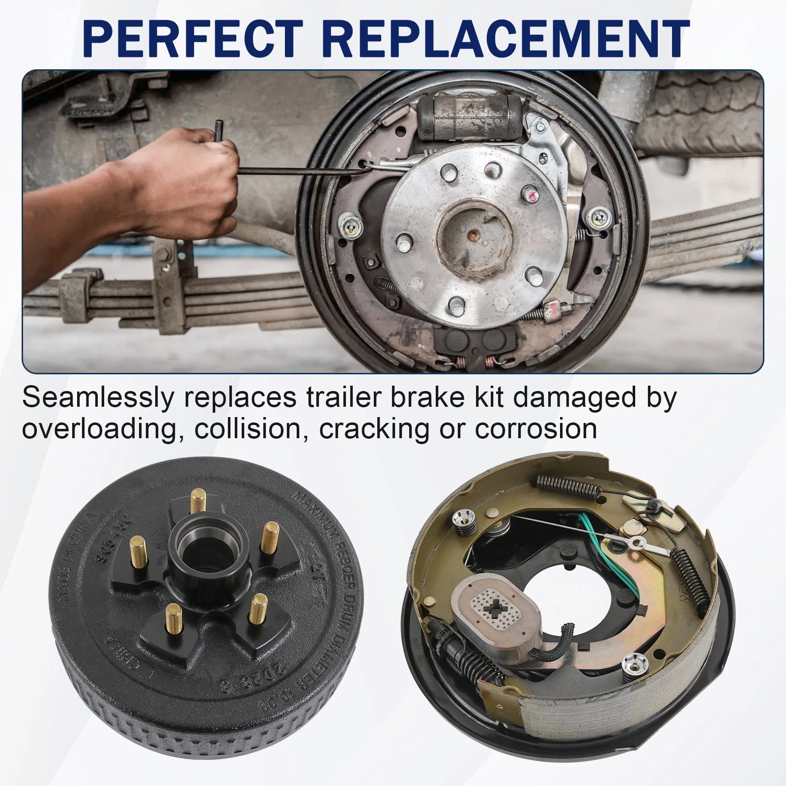 Electric Trailer Brake Hub Drum Kit for 3500 lbs (10" x 2-1/4")
