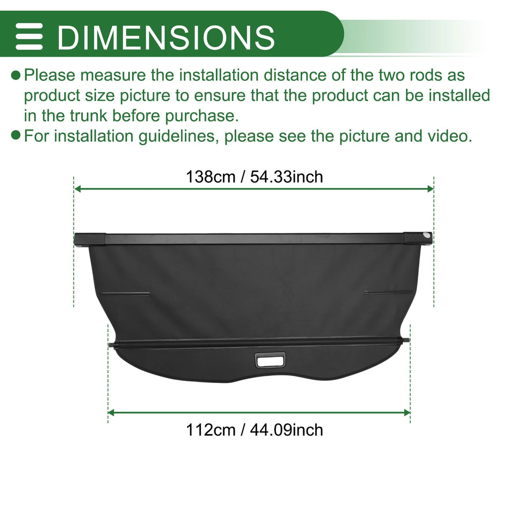 Retractable Cargo Cover for Mitsubishi Pajero Sport (2006–2015) Gloss Black