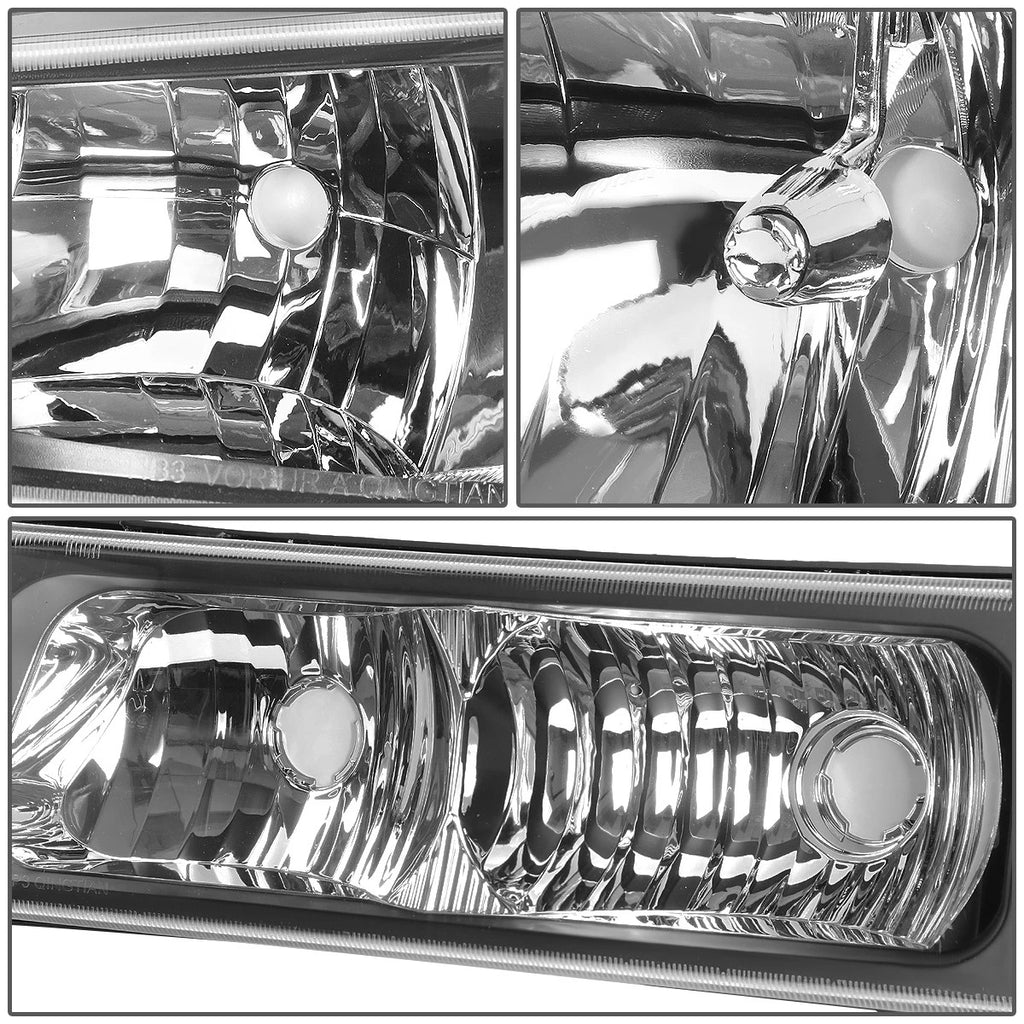 Headlight, Clear Bumper, Chrome 3D LED Tail Light for Silverado (2003–2007)