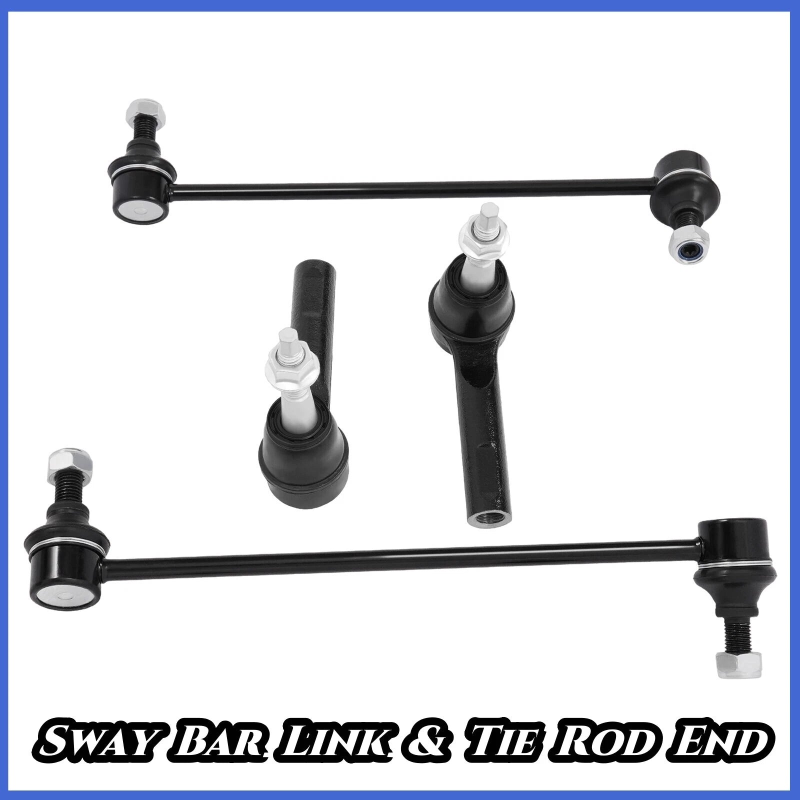 4PC Front Stabilizer Sway Bar End Link & Outer Tie Rod End Kit for Chevy Equinox (2010–2017)