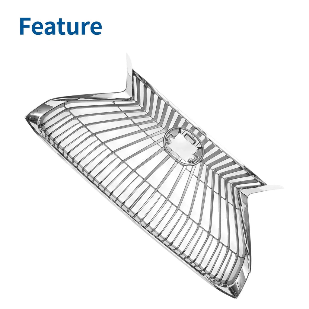 Front Hood Bumper Grille for Lexus ES350 (2019-2021) Chrome Silver Tone