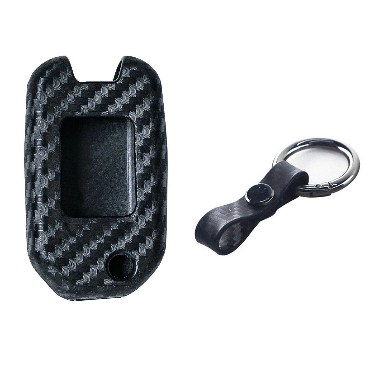 Carbon Fiber 3-Button Key Shell with Keychain for Honda (2013-2020)