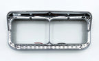Headlight Visor Bezels Front Pair with Amber LED for Chrome 4x6 (1990–1999)
