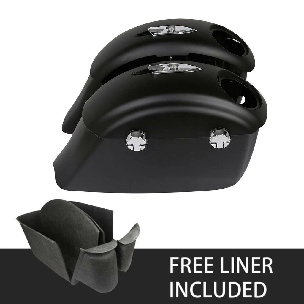 Matte Black Saddlebags for Indian Chieftain (2014–2018) - Electronic Latch