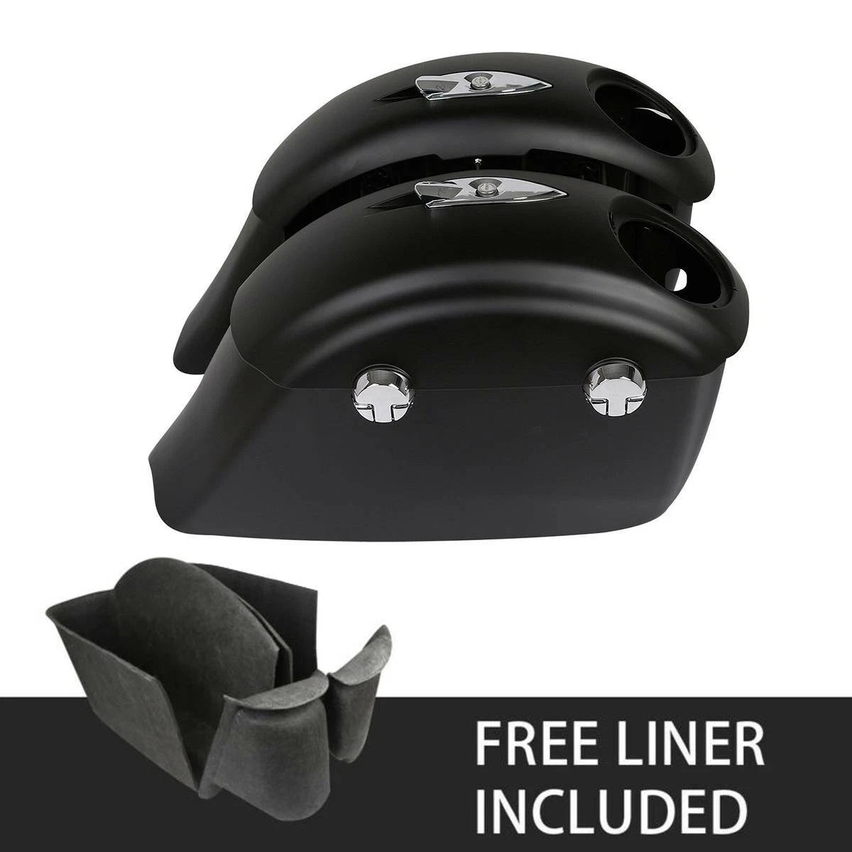 Matte Black Saddlebags for Indian Chieftain (2014–2018) - Electronic Latch