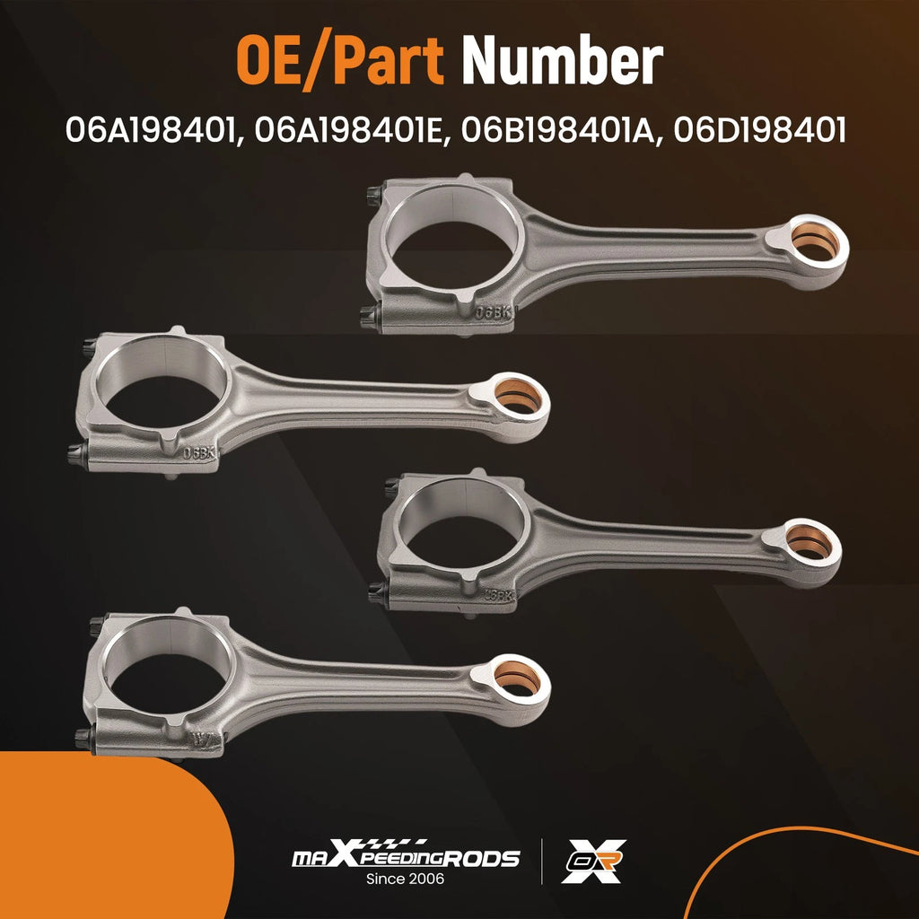 4X Connecting Rod Set for VW Golf Jetta Beetle 1.8T Audi A4 TT (1998–2009) 06A198401