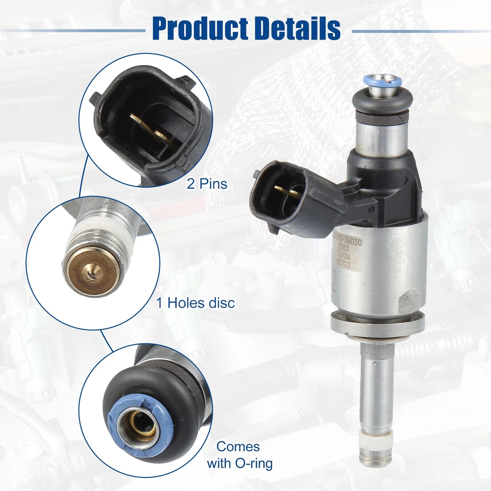 Set of 4 Fuel Injector Nozzles for Lexus RC200t (2016) 4 Cyl 2.0L