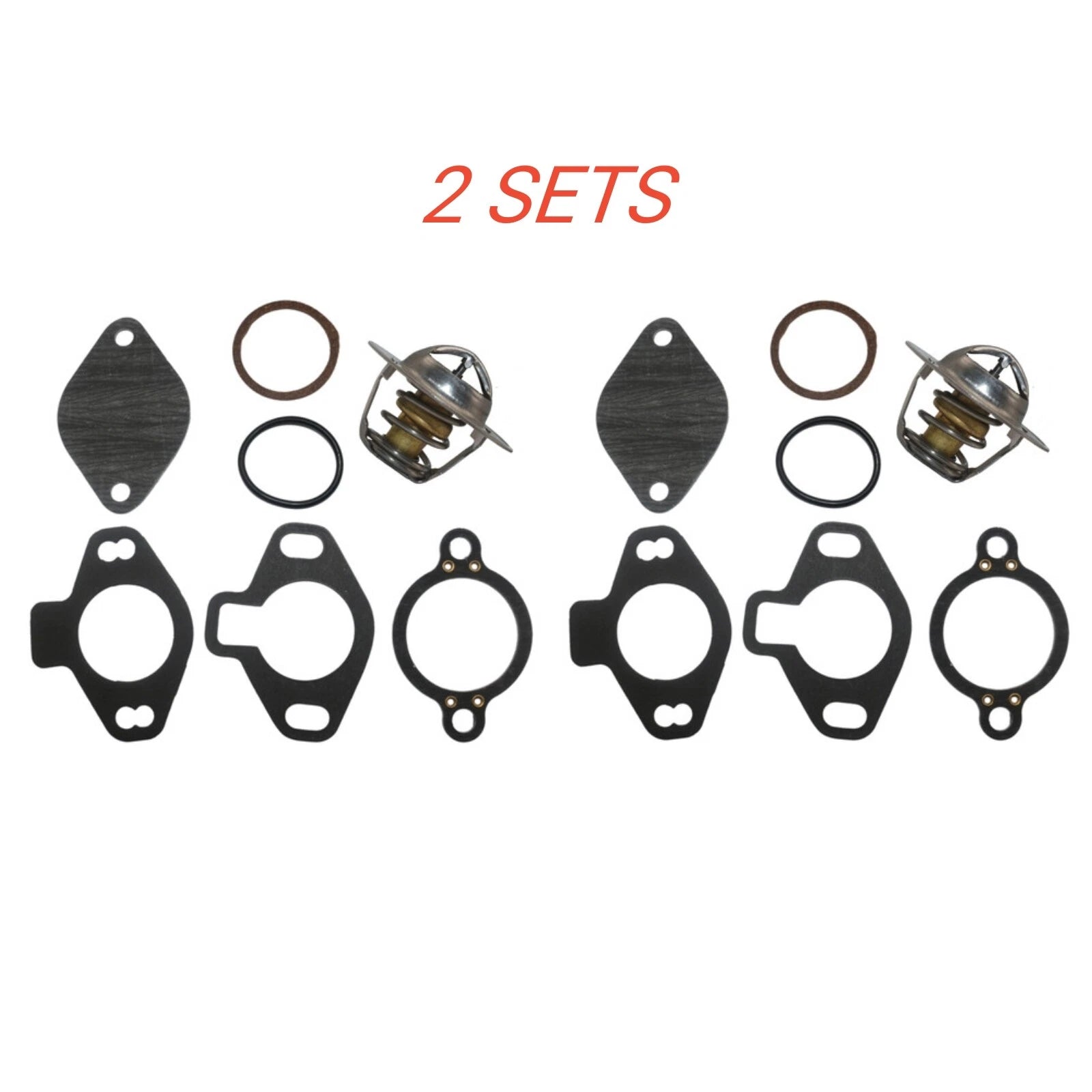 2X 140° Thermostat Kit & Gasket for Mercruiser V6 V8 (4.3 5.0 5.7 7.4) 807252Q4