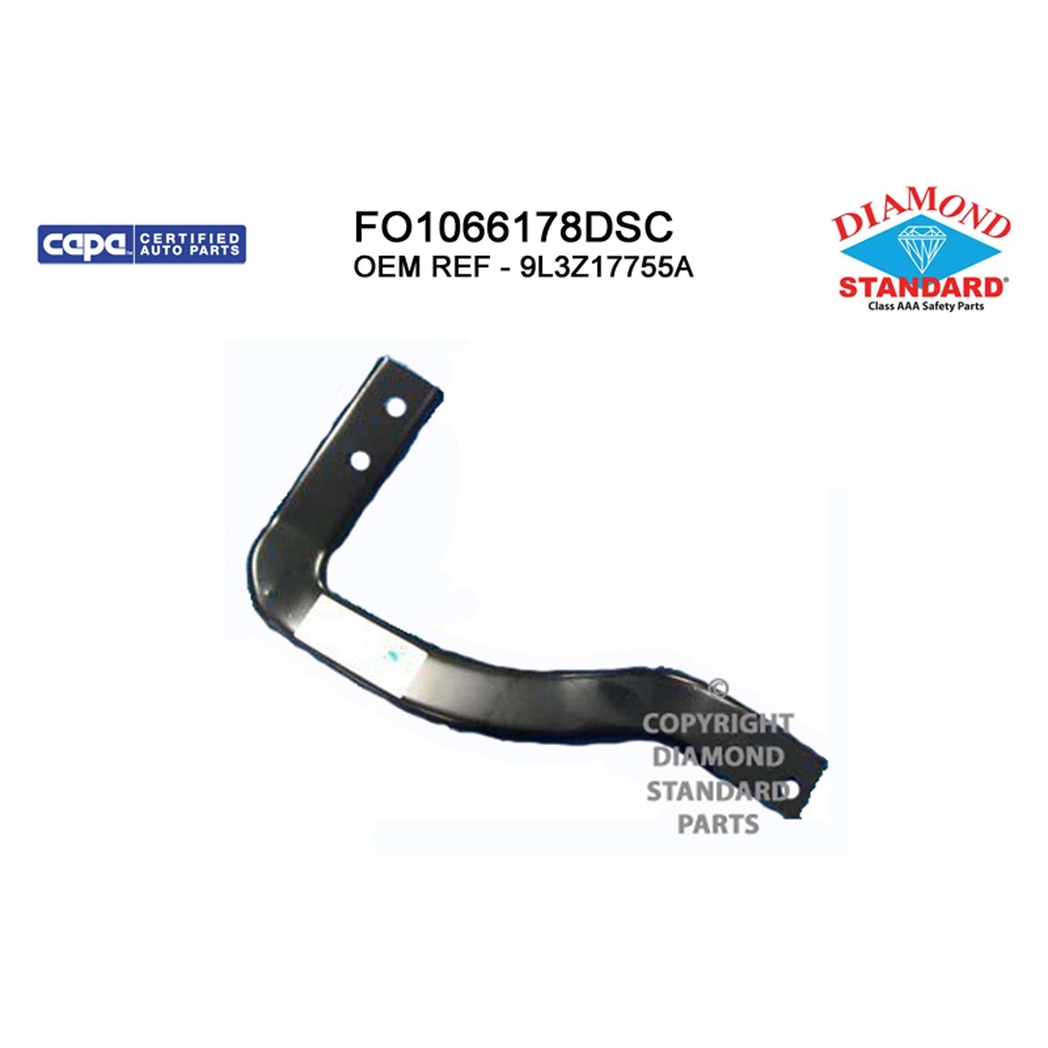 Replacement Steel Front Driver Side Outer Bumper Mounting Bracket