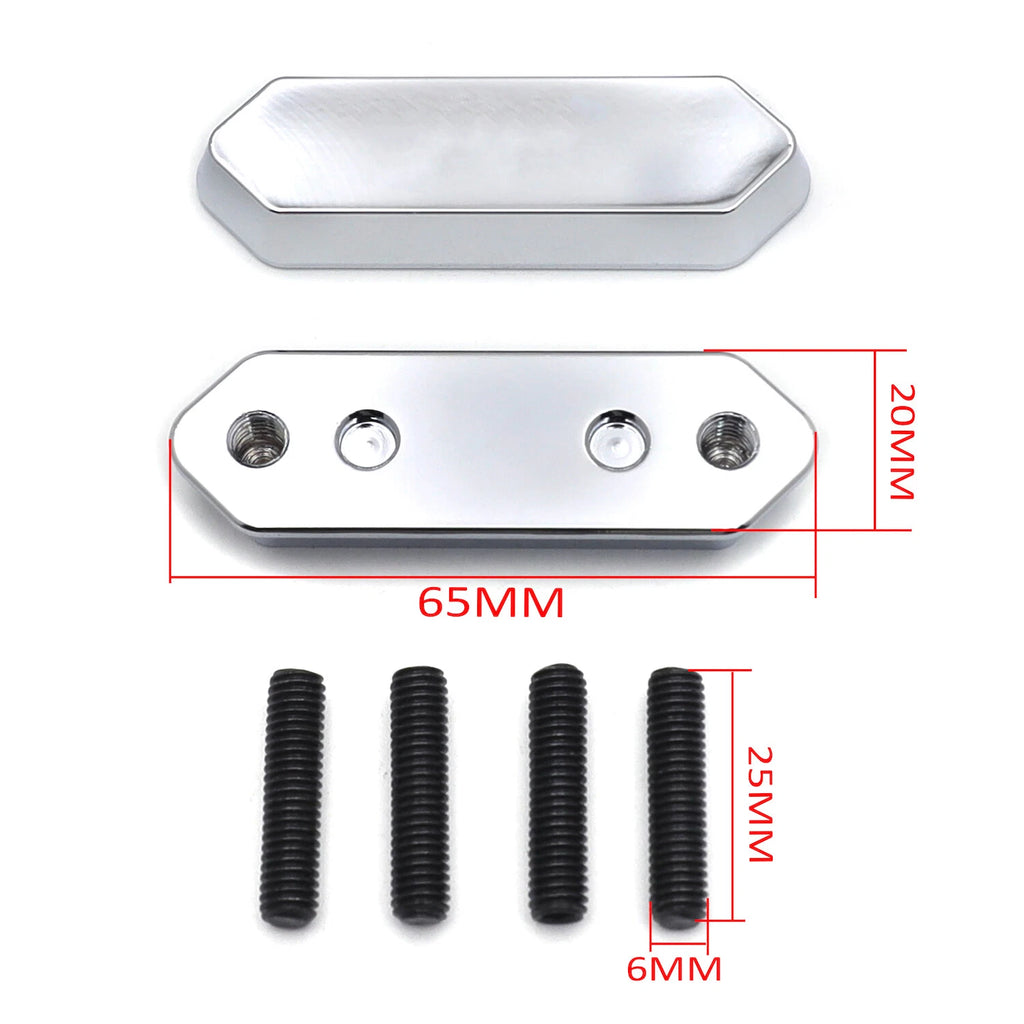 Chrome Mirror Block Off Base Plate for Kawasaki Ninja 300/400 (2013–2020)