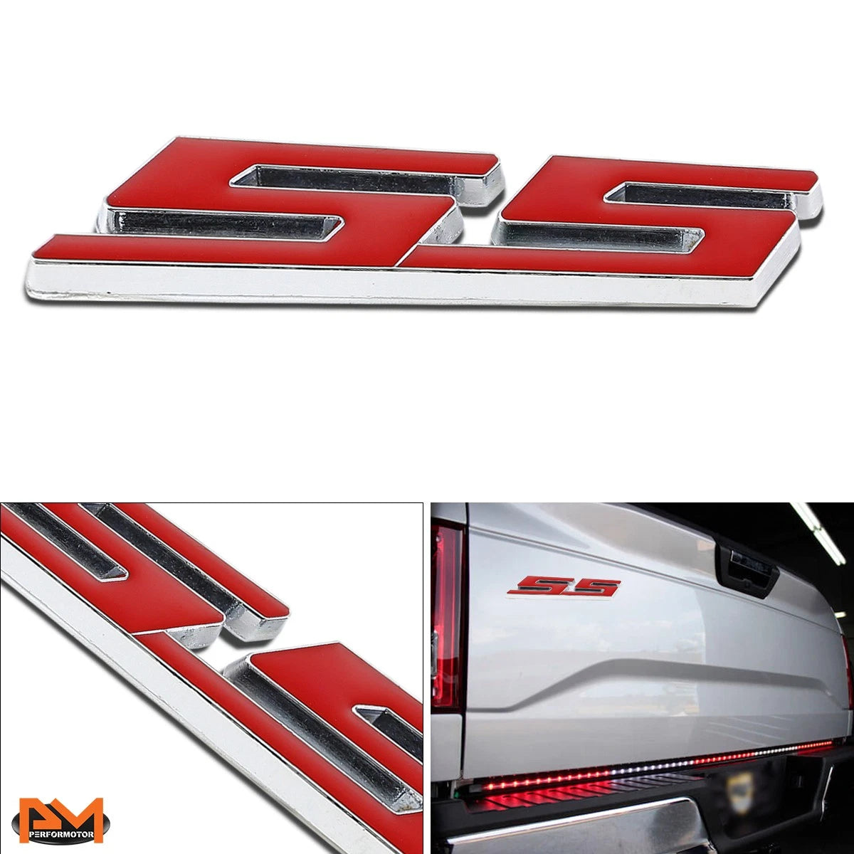 3D Polished Metal Red Emblem for Chevrolet Camaro/Impala/Chevelle (2010–2023)