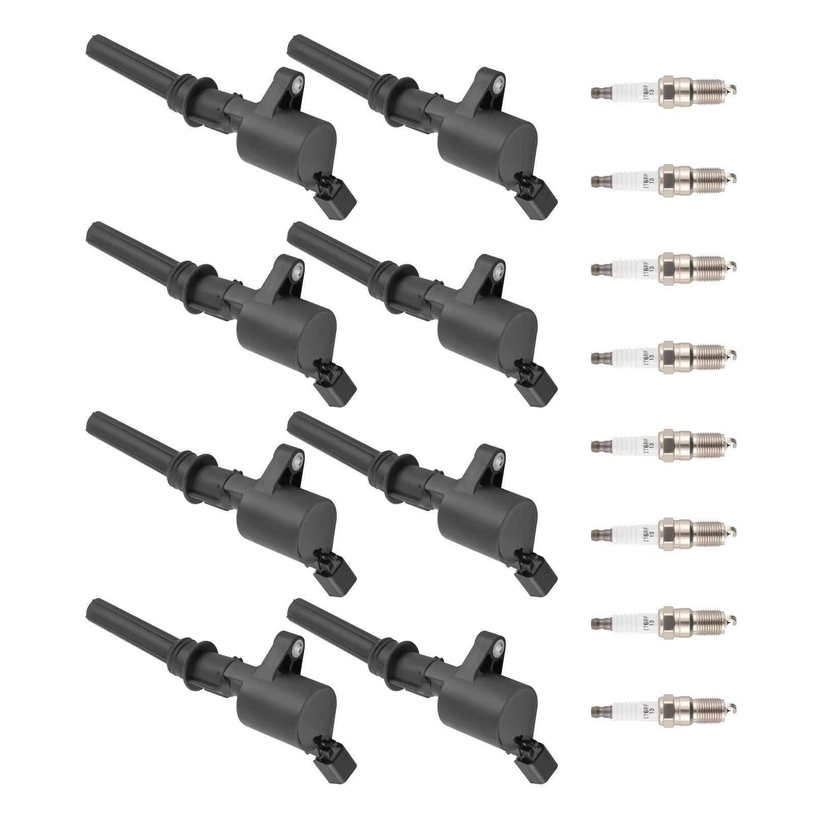 Pack of 8 Ignition Coils + Spark Plugs for Ford E-250 E-350 (2000–2014)