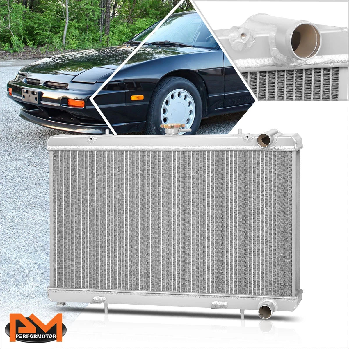 2X Aluminum Core Radiator for Nissan 240SX S13 (1989–1994) KA24/KA24DE