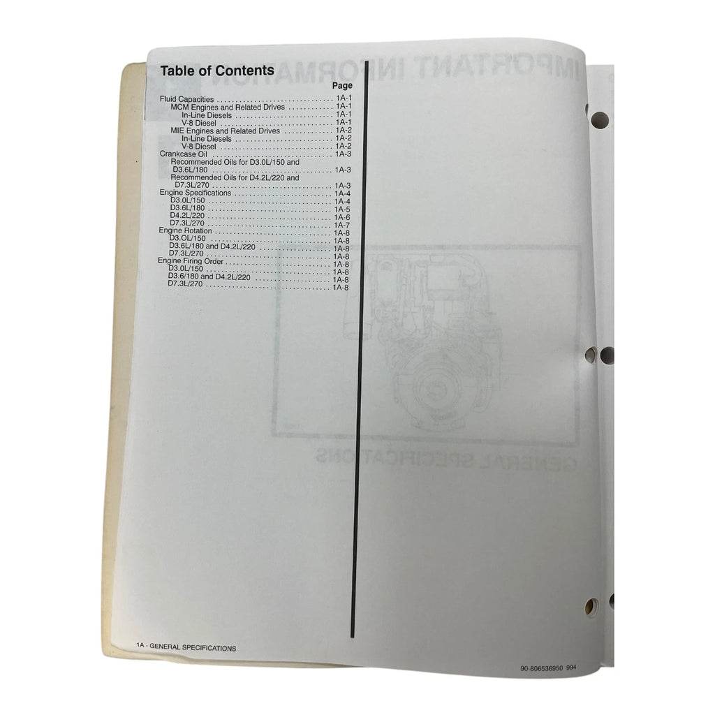 Technician's Handbook for Mercruiser Diesel Engines (1995) 90-806536950