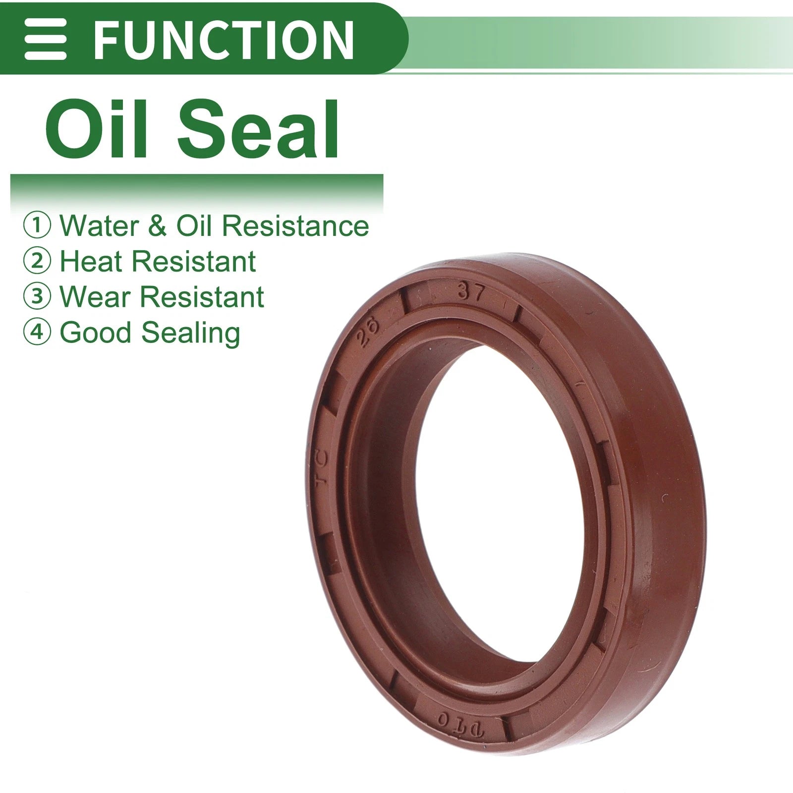 Set of 5 Oil Seal Rotary Shaft Seal FKM Rubber 26x37x7mm