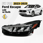Full LED Headlight for Ford Escape (2023–2025) - Driver Side, Black Housing