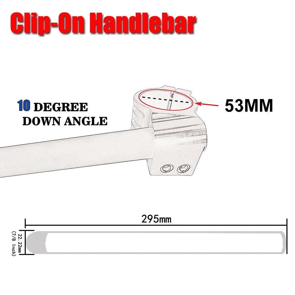 53mm CNC Racing Clipons 7/8'' Handlebars for Ducati 749/999 (2003–2006)