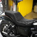 Black Driver Passenger Seat for Harley Dyna Fat Street Bob Wide Glide (2006–2017)