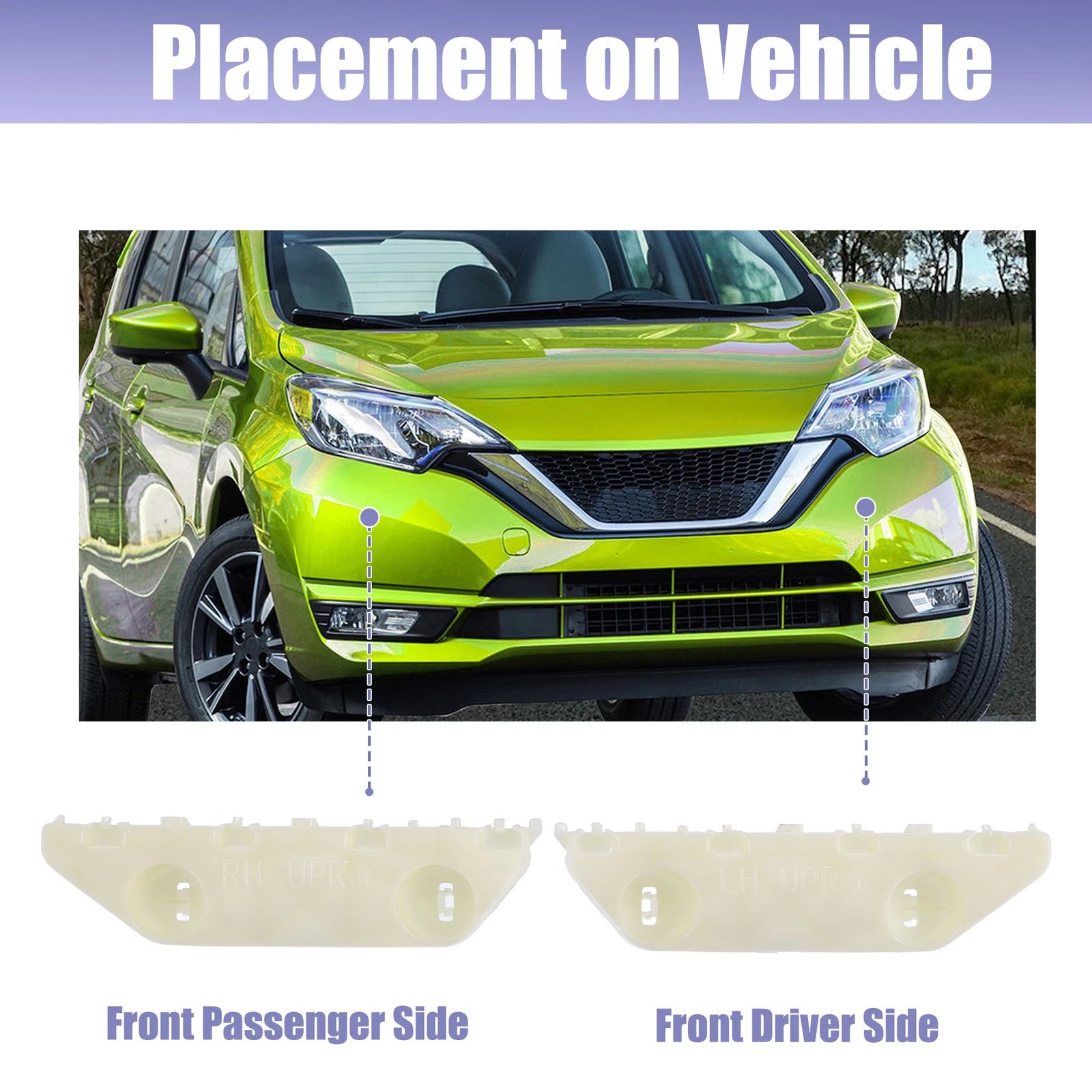 1 Pair Front Bumper Mounting Support Bracket for Nissan Versa (2007–2019)