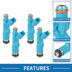 Set of 4 Fuel Injectors No.23250-29015 for Toyota Yaris (1999–2005) 1.0L 1.3L