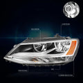Headlight Replacement for Volkswagen Jetta MK6 (2011–2018) Chrome Housing Amber Corner