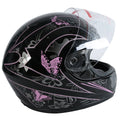 Full Face Motorcycle Helmet for Adult (S–XXL) - Pink Black Butterfly