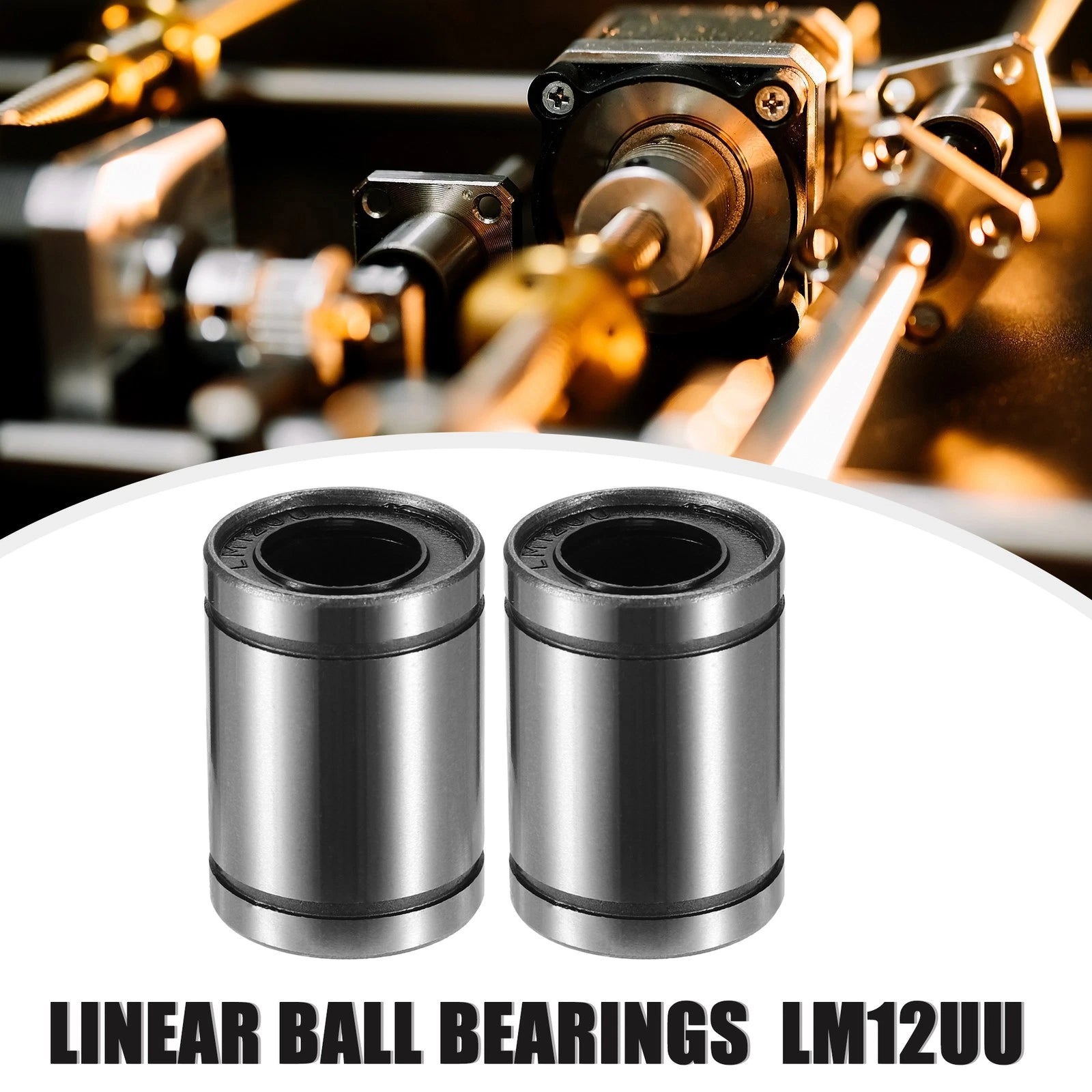 Set of 4 LM12UU Linear Ball Bearings for Car (12mm ID x 21mm OD x 30mm)