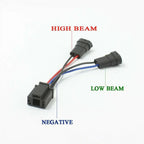 2 x H9/H11 to H4 3-Prong Female Dual Beam Headlight Splitter Harness Adapter