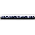 Polished Blue Supercharged Metal Emblem Badge for Universal Fit
