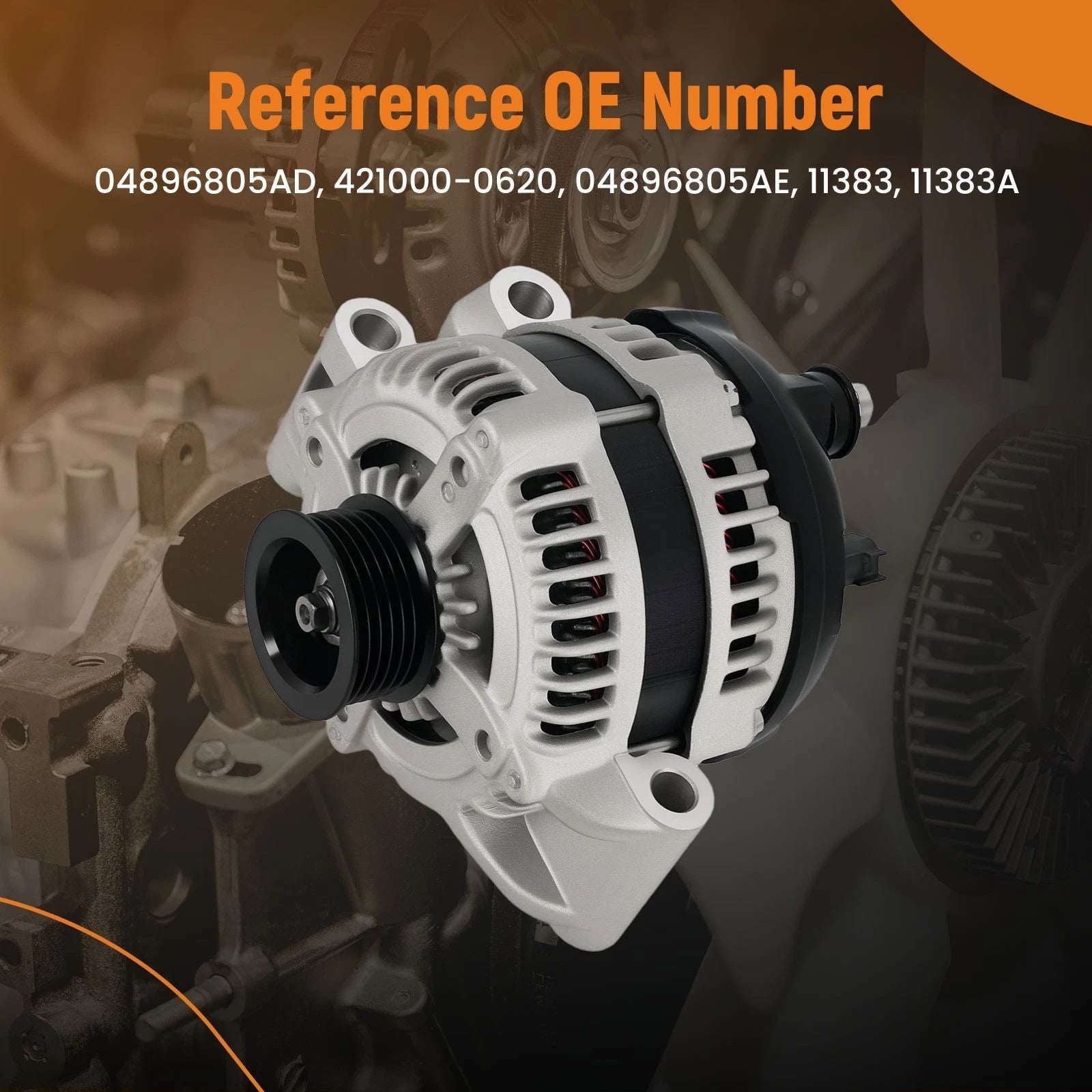 Heavy Duty Alternator for Dodge Magnum Challenger (2008–2010) AND0476 6-Groove 12V