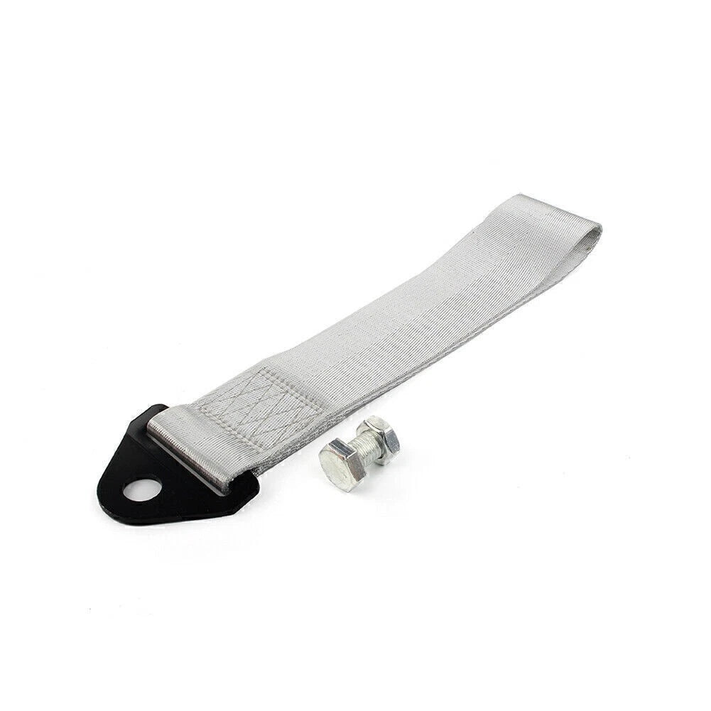 Towing Strap Belt for Universal Cars (Rally Hook, Gray)
