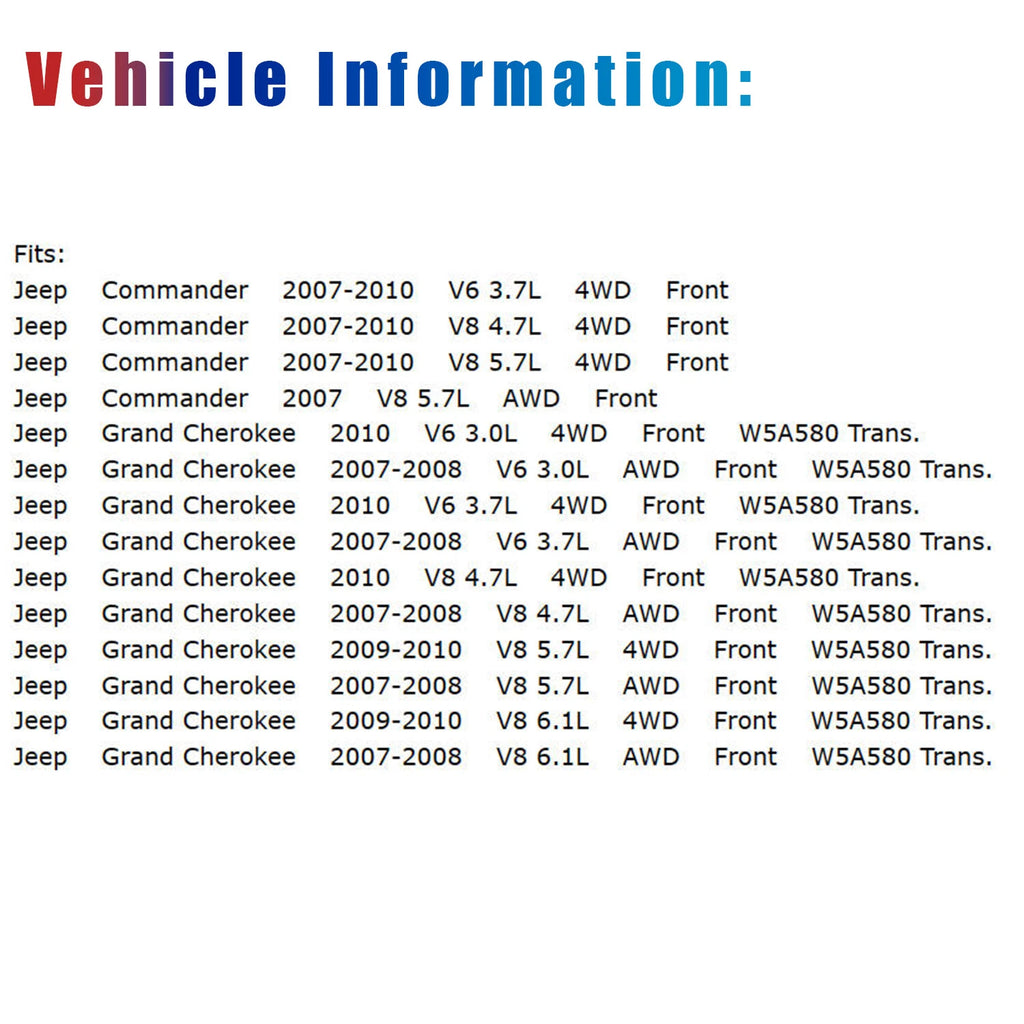 Driveshaft Prop Shaft for Jeep Commander (2007-2010)