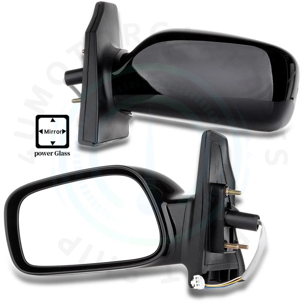 Pair Black Power Side Mirrors for Toyota Corolla (2003–2008)