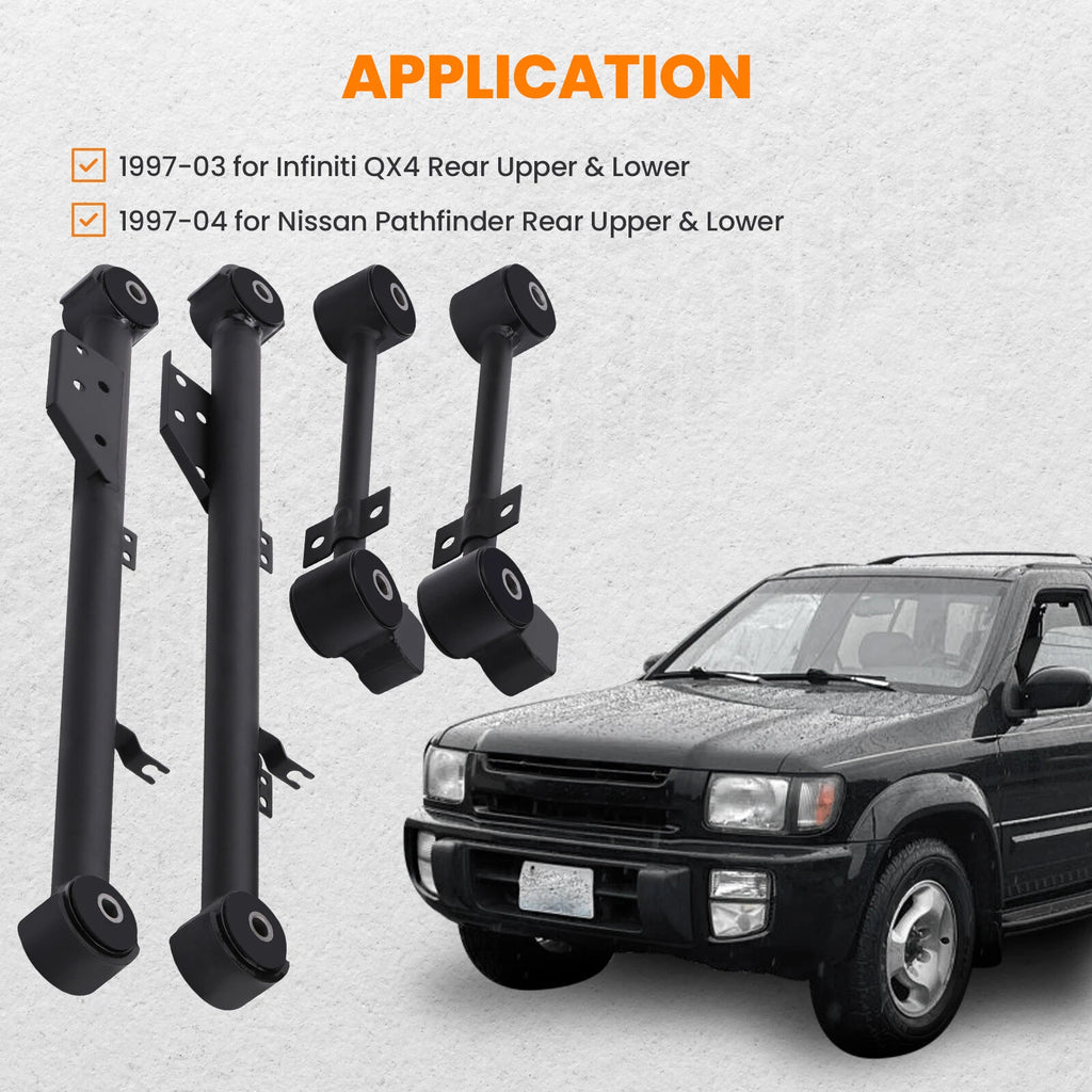 4X Rear Upper Lower Trailing Control Arm for Pathfinder QX4 (1997–2003)