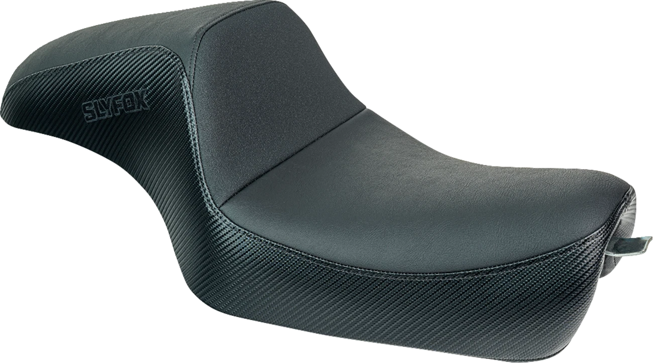 Drifter Seat for SLYFOX (XL) - Black Vinyl, Carbon Fiber, Slipstop