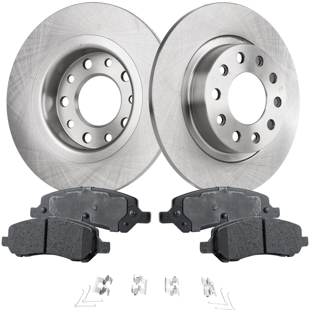 Rear Brake Disc Rotors and Pads Kit for Dodge Dart (2015–2016)