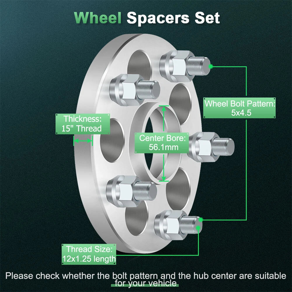 Set of 2 Wheel Spacers 15mm for Subaru BRZ Toyota (2013–2021)