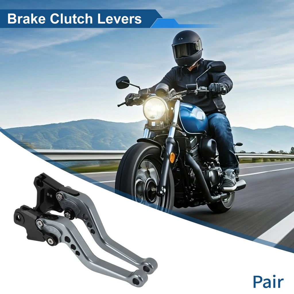 Adjustable Short Brake Clutch Lever Set for BMW F650GS (2008–2012) Titanium Tone