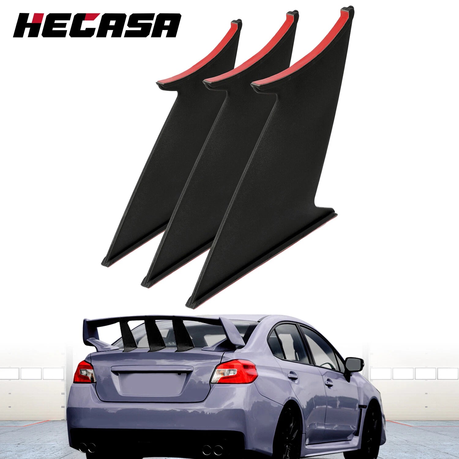 3X Trunk Spoiler Wing Stabilizer Support for Subaru WRX STI (2015–2019)
