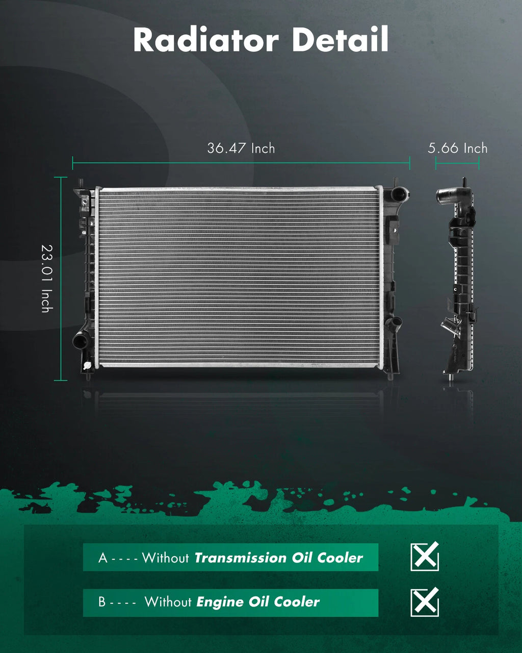 Replacement Aluminum Radiator for Ford Edge (2007–2014) 2973