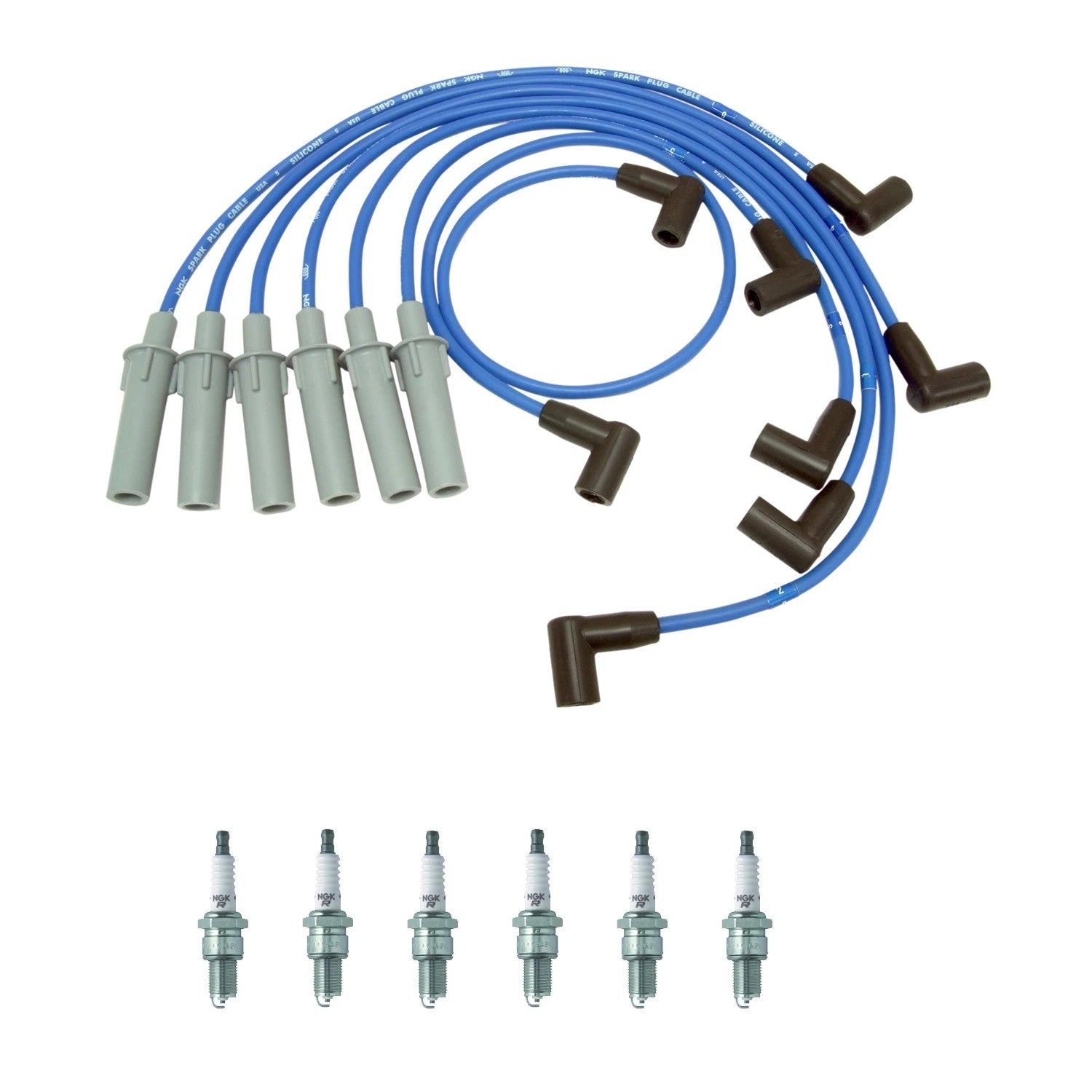NGK Wire Set & 6 V-Power Spark Plugs for Town & Country Grand Caravan (2008–2016)