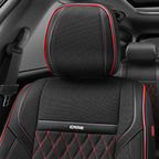 Set of 2 Diamond Stitch Mesh Fabric Front Seat Covers for Universal Fit
