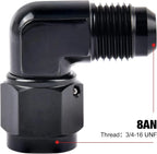 4x 6/8/10AN Female to Male Flare 90° Swivel Hose Fitting Adapter for Car (—–—)