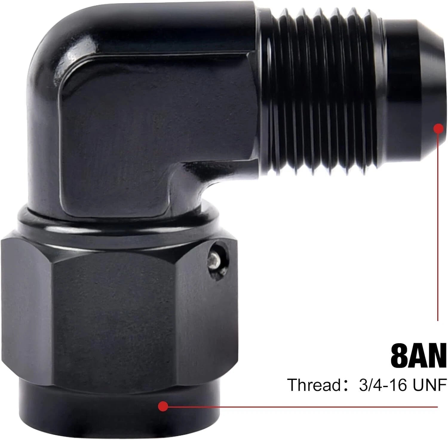 4x 6/8/10AN Female to Male Flare 90° Swivel Hose Fitting Adapter for Car (—–—)