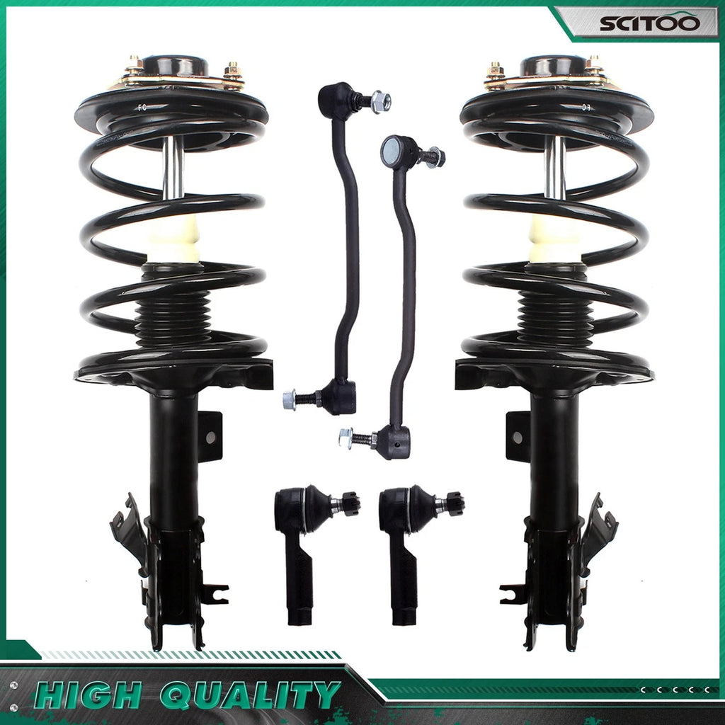 6 Piece Strut Assembly Set with End Links & Tie Rods for Nissan Maxima (2004–2008)