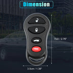 Set of 4 Keyless Entry Remote Key Shell Covers for Jeep Dodge (No Year Specified)