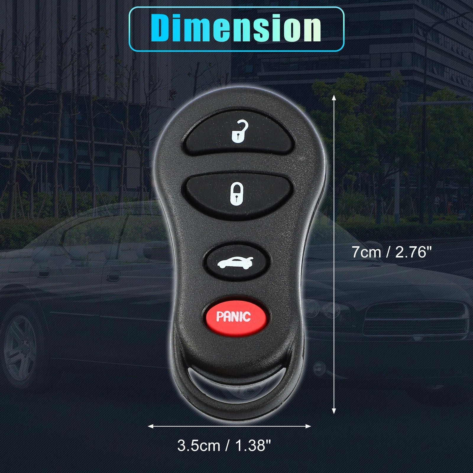 Set of 4 Keyless Entry Remote Key Shell Covers for Jeep Dodge (No Year Specified)