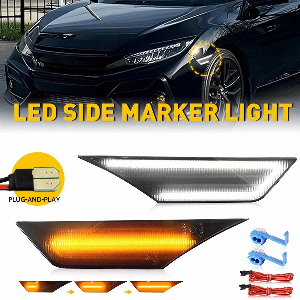 LED Marker Side Lights for Honda Civic (2016–2021) - Switchback Turn Signal Lamp